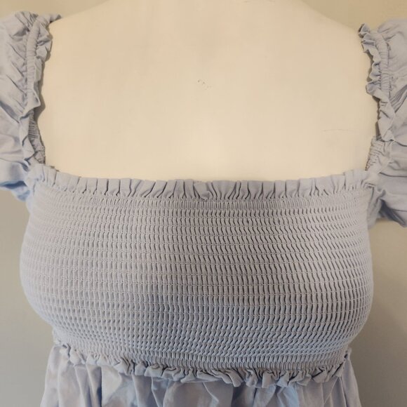 baby blue babydoll dress with puffy sleeves from aritzia - Picture 5 of 5